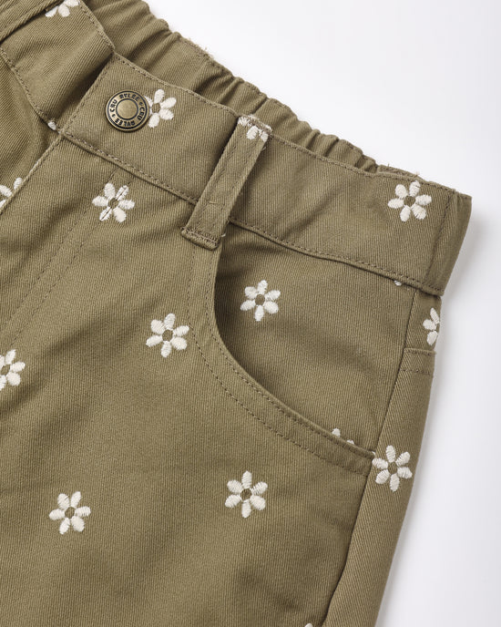 Barrel Pant || Embroidered Daisies by Rylee + Cru