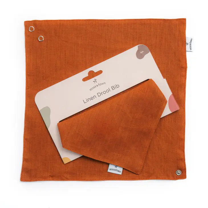 100% Linen Drool Bib - Fox by Moss & Fawn