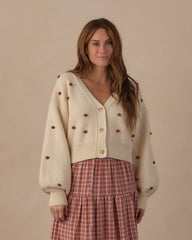 Women's Boxy Crop Cardigan || Ruby Bobble by Rylee + Cru