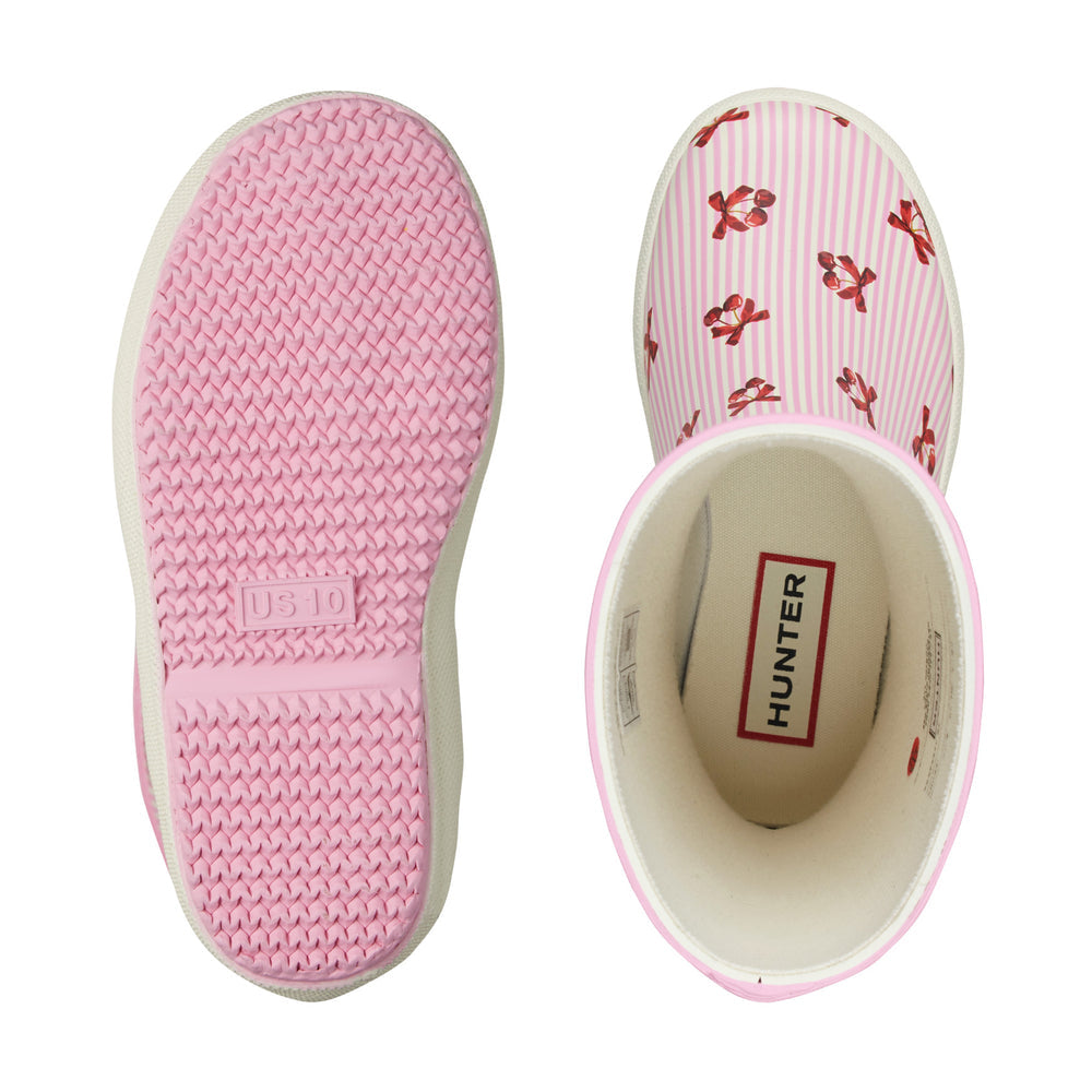 Kids First Classic Rain Boots- Pink Cherry Bow Print by Hunter Boots
