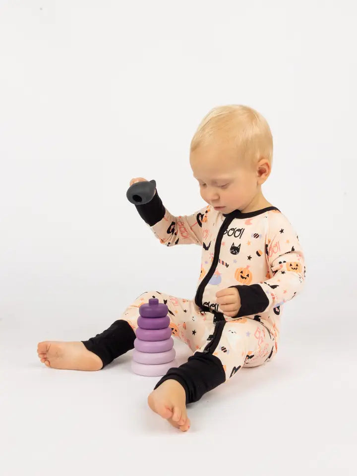 Halloween Sweet and Spooky Girls Glow in the Dark Pajamas Bamboo Baby Convertible Sleeper by Emerson and Friends