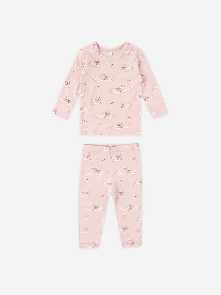 Bamboo Pajama Set || Swans by Quincy Mae
