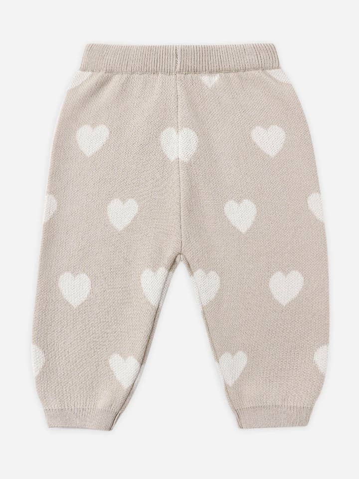 Heart Knit Pants || Oat by Quincy Mae