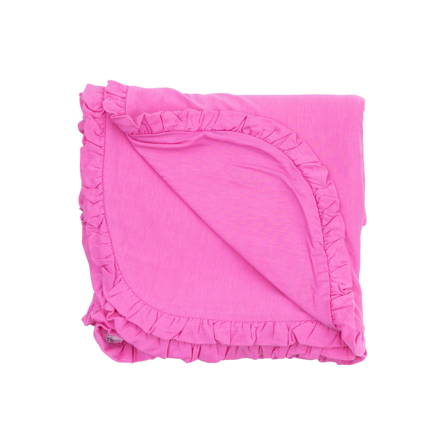 Ruffle Receiving Blanket - Solid Strawberry Moon by Angel Dear