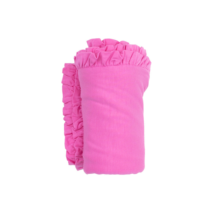 Ruffle Receiving Blanket - Solid Strawberry Moon by Angel Dear