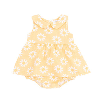 Peter Pan Collar Bubble with Skirt - Yellow Mod Daisy by Angel Dear