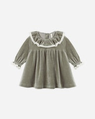 Velour Baby Dress || Spruce by Quincy Mae