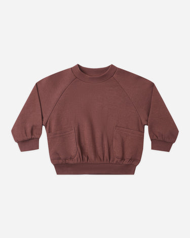 Pocket Sweatshirt || Black Cherry by Quincy Mae