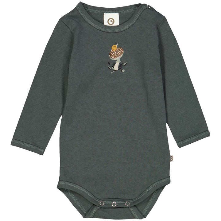 Forest Snail Long Sleeve Bodysuit by Müsli