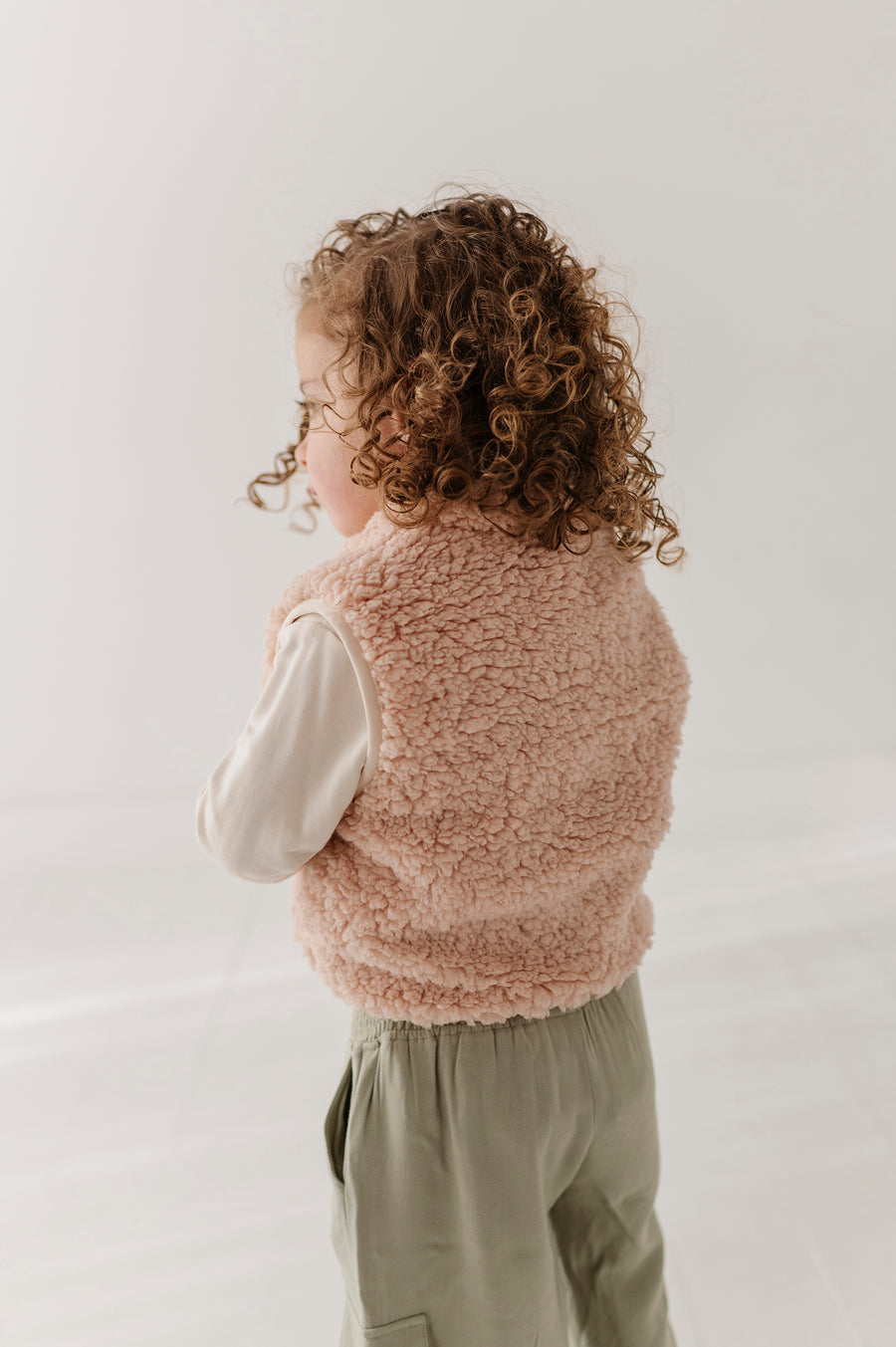 Sherpa Zipper Vest- Soft Pink by Babysprouts