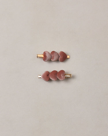Velvet Heart Clips || Spice by Noralee