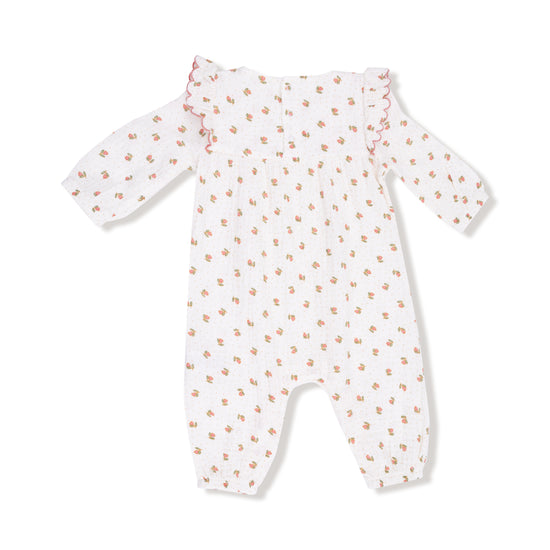 L/S Petal Ruffle Romper- Petite Pointe Fleur by Angel Dear