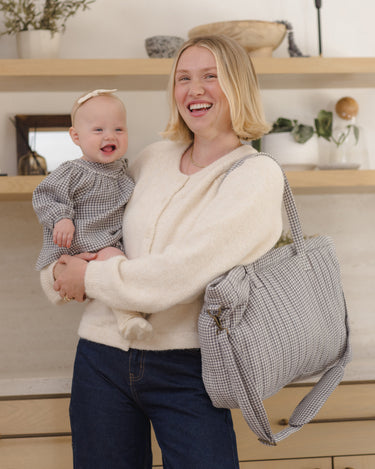 Diaper Bag + Changing Pad Set || Midnight Gingham by Quincy Mae
