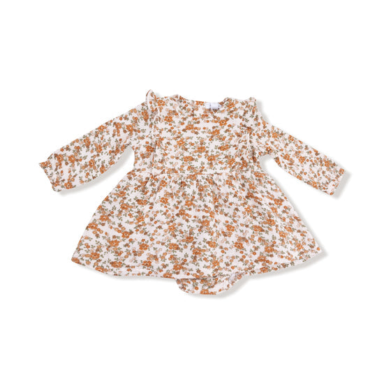 Ruffle Long Sleeve Bubble w/ Skirt- Prairie Calico by Angel Dear