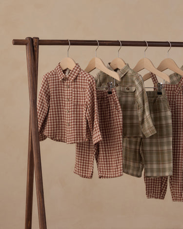Collared Long Sleeve Shirt || Brick Check by Rylee + Cru