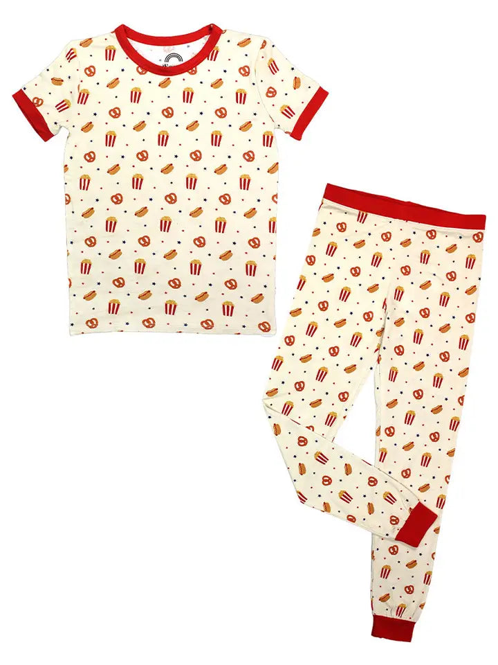 Here For the Snacks Foodie Bamboo Kids Pajamas Toddler Set by Emerson and Friends