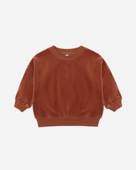 Velour Relaxed Sweatshirt || Redwood by Quincy Mae
