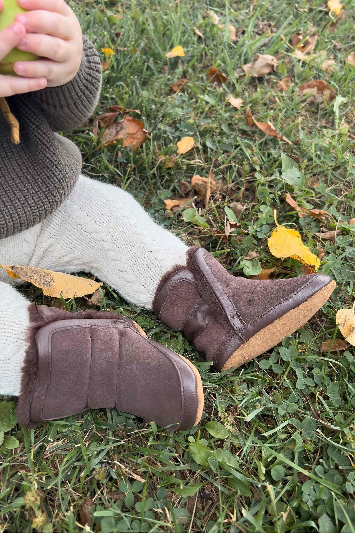 Cozy Cuff Soft Sole Boots Brown by Robeez