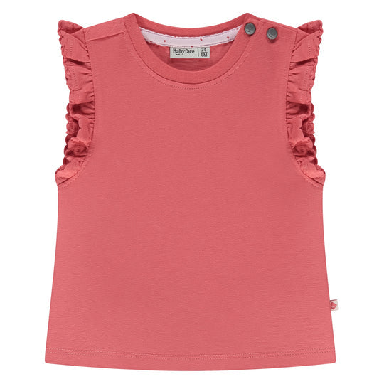 Baby Girl's Short Sleeve Top- Coral Red by Babyface