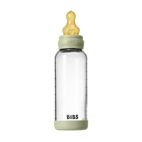 Baby Glass Bottle Set 8oz Latex- Sage (Medium Flow) by Bibs