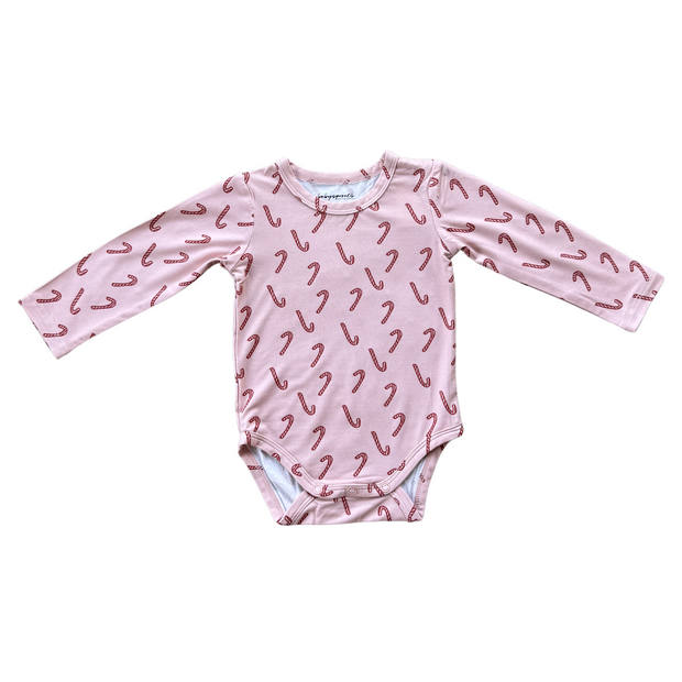 Baby Long Sleeve Bodysuit- Candy Cane by Babysprouts