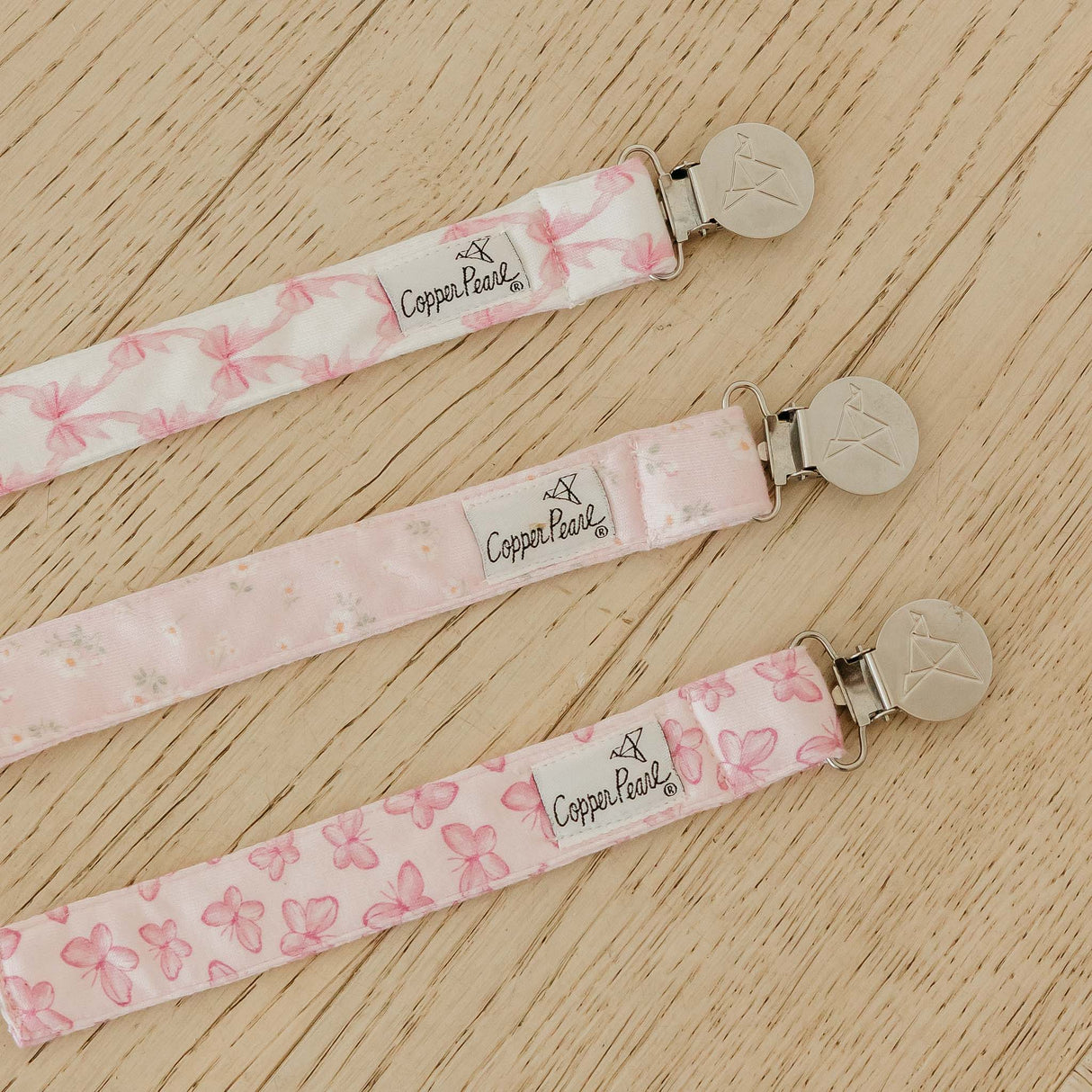 Binky Clips- Bow My Gosh by Copper Pearl
