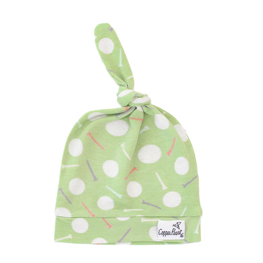 Top Knot Hat 0-4M in Bogey by Copper Pearl