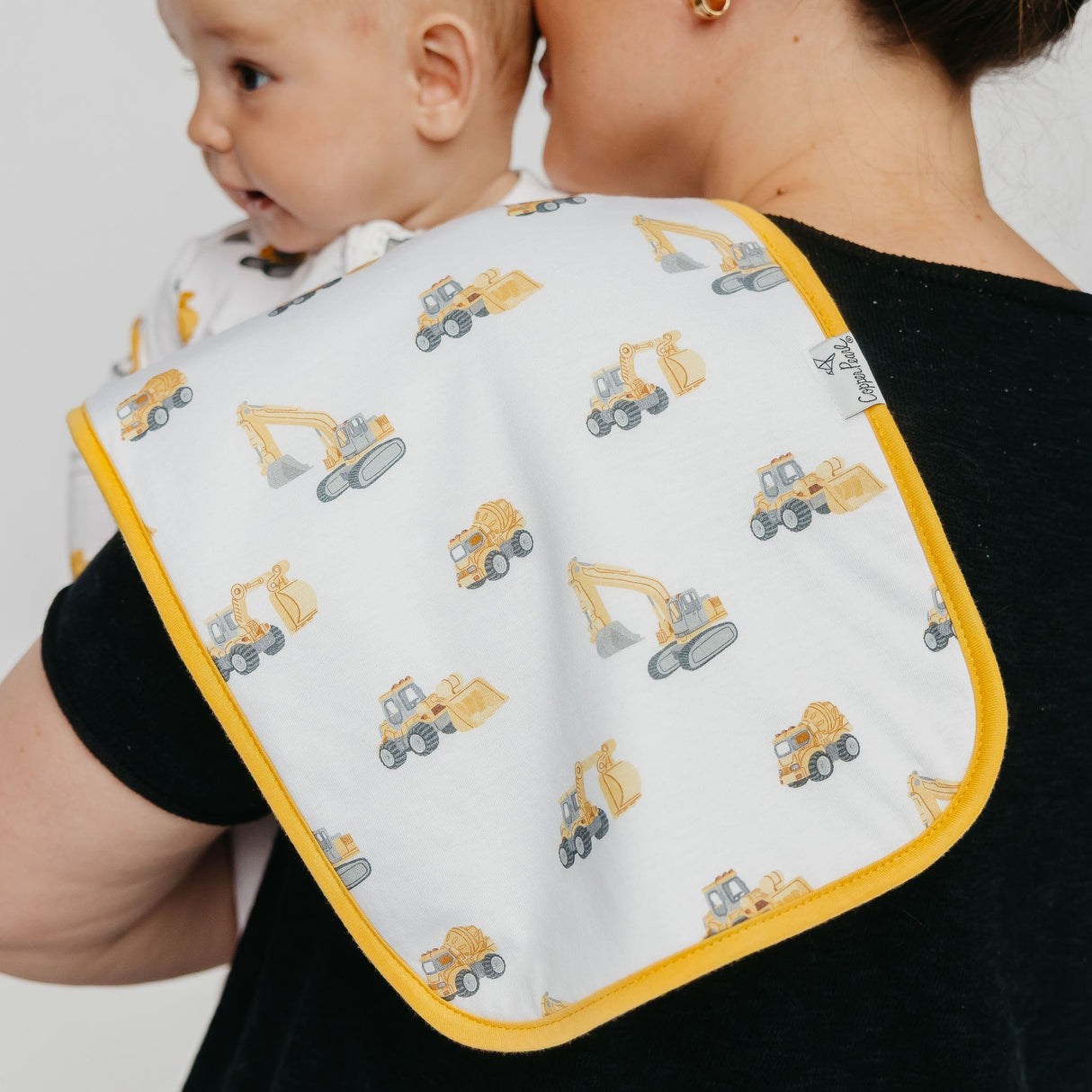 Premium Burp Cloths- Dozer by Copper Pearl