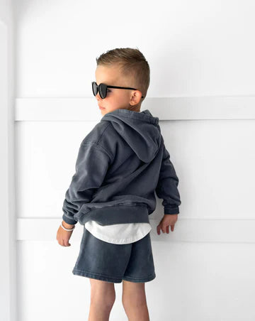 Sweatshort - Navy Wash by Little Bipsy