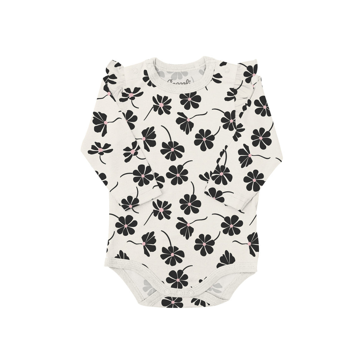 L/S Modal Romper- Black Floral by Coccoli