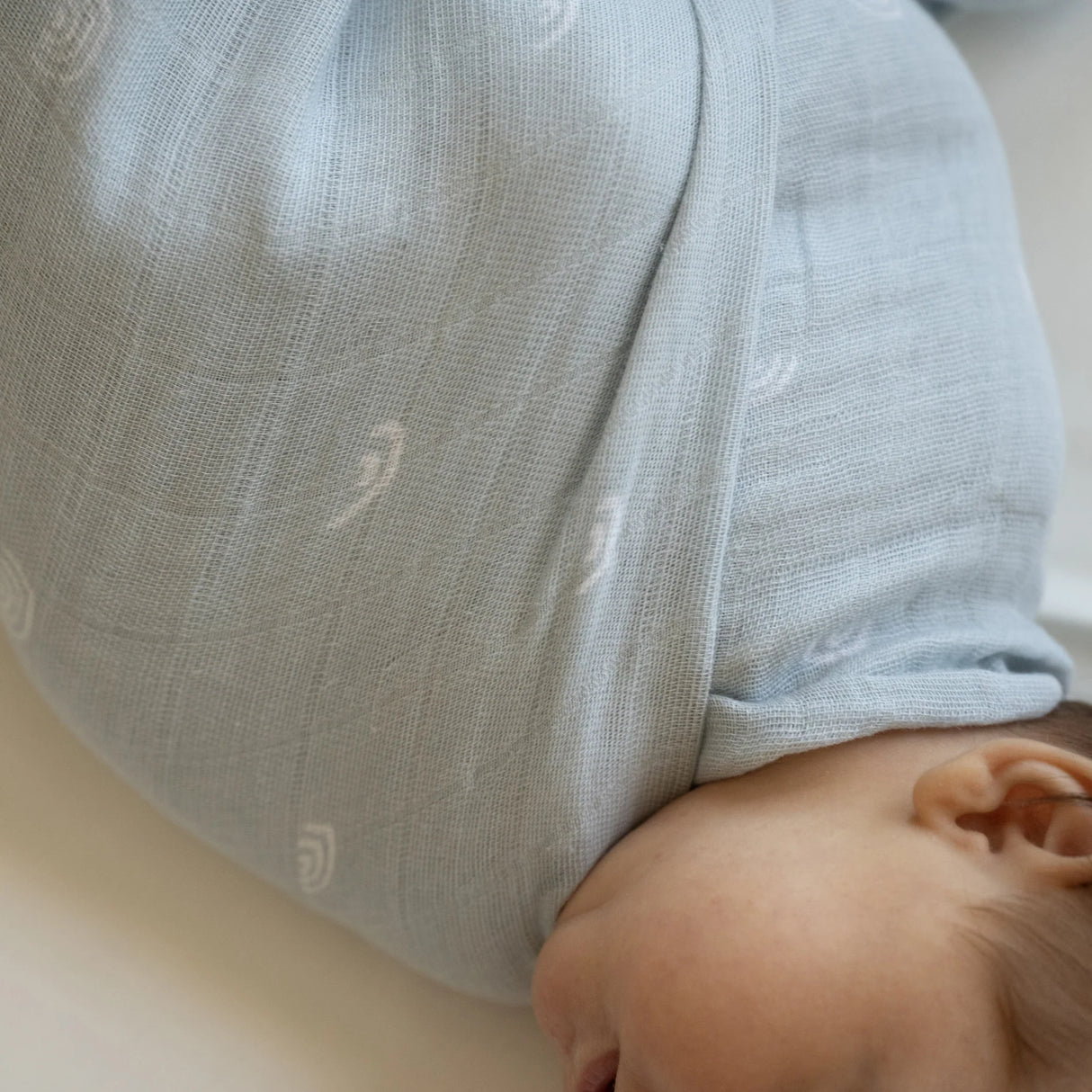 Cotton Muslin Swaddle Blanket - Blue Rainbow by Little Unicorn