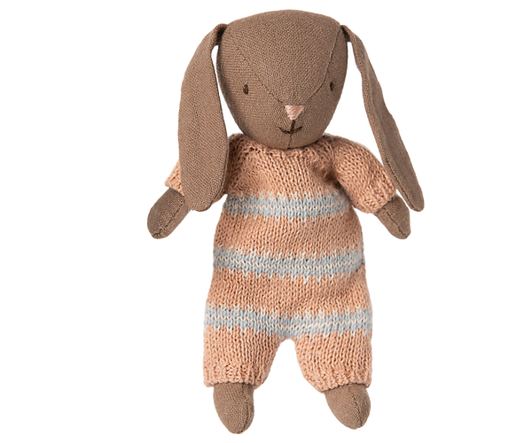 Bunny, Micro- Brown- Dusty rose knitted suit by Maileg