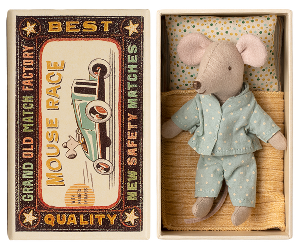 Little brother mouse in matchbox by Maileg