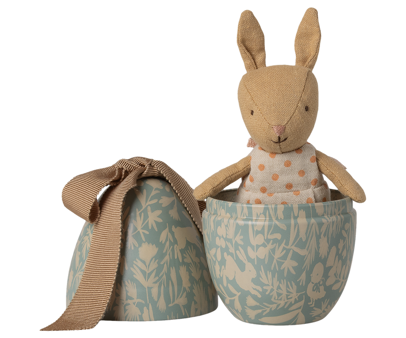 Easter egg with micro rabbit, Small- Dusty blue by Maileg