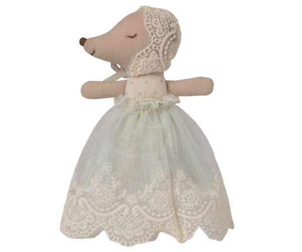 Baby mouse in gown - Mint by Maileg