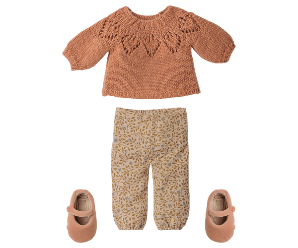 Pants and knitted sweater, Size 3 - Vintage powder by Maileg