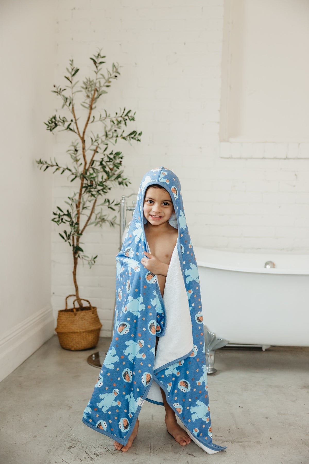 Premium Big Kid Hooded Towel - Cookie Monster by Copper Pearl