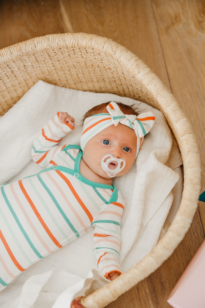 Knit Headband Bow in Tinsel by Copper Pearl