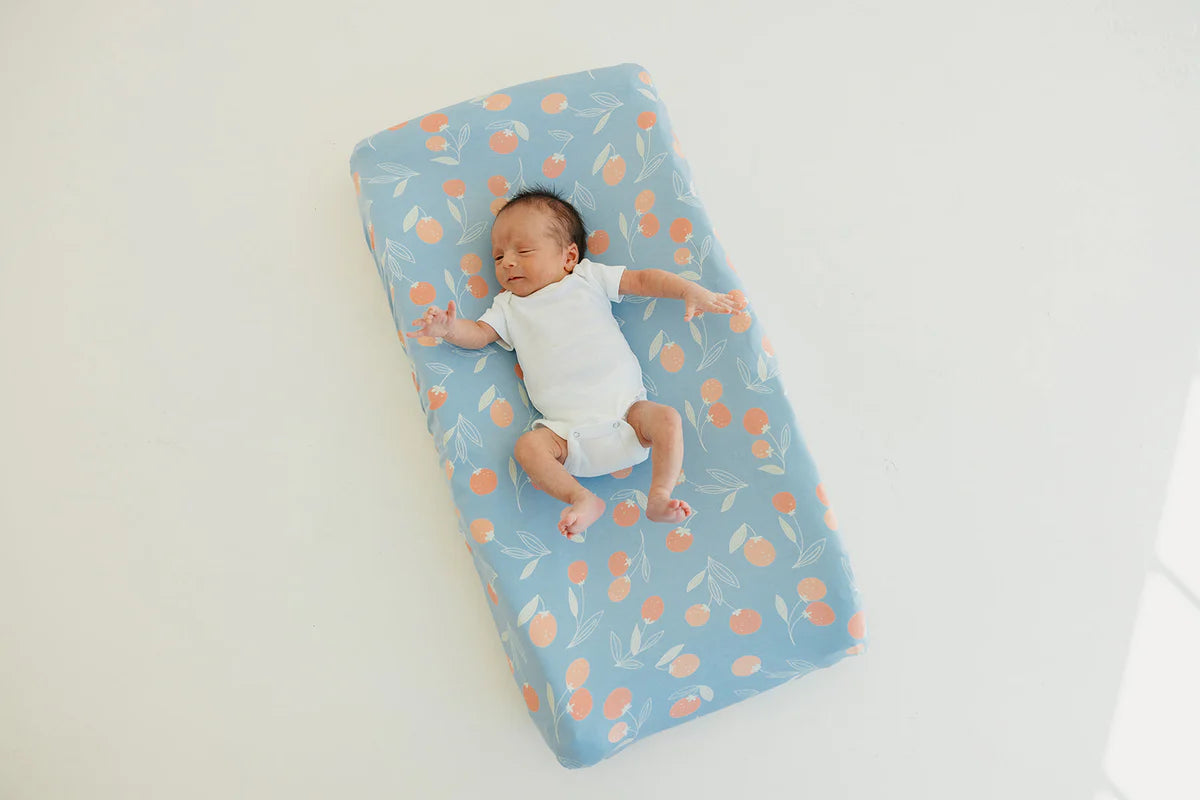 Premium Knit Diaper Changing Pad Cover - Clementine by Copper Pearl