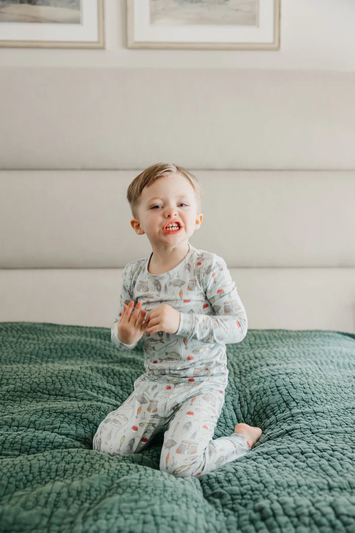 Long Sleeve Pajama Set 2pc in Trout by Copper Pearl