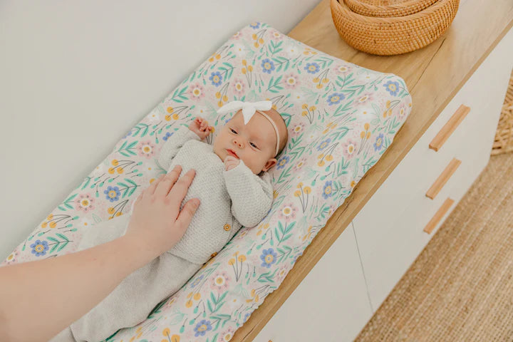 Premium Knit Diaper Changing Pad Cover in Clara by Copper Pearl