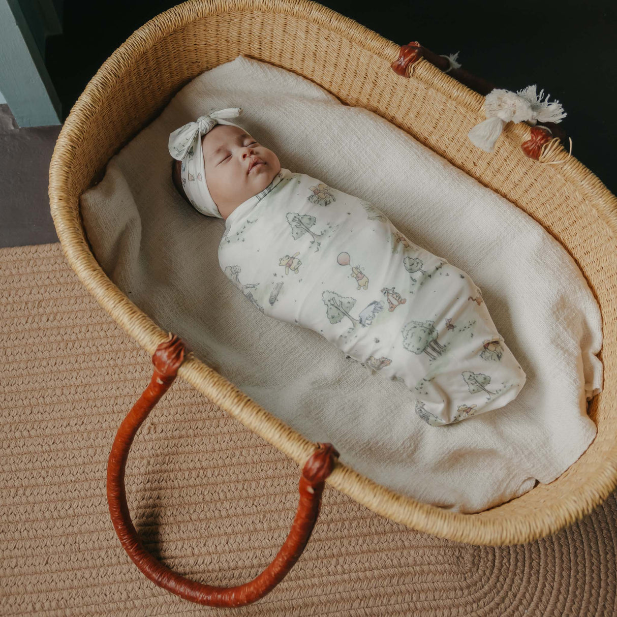 Knit Swaddle Blanket in Hundred Acre Wood by Copper Pearl