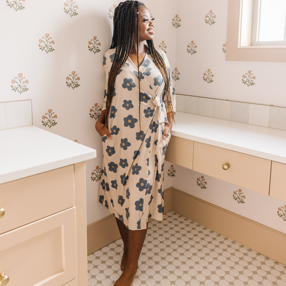 Women's Everyday Robe- Gemma in Tan by Copper Pearl