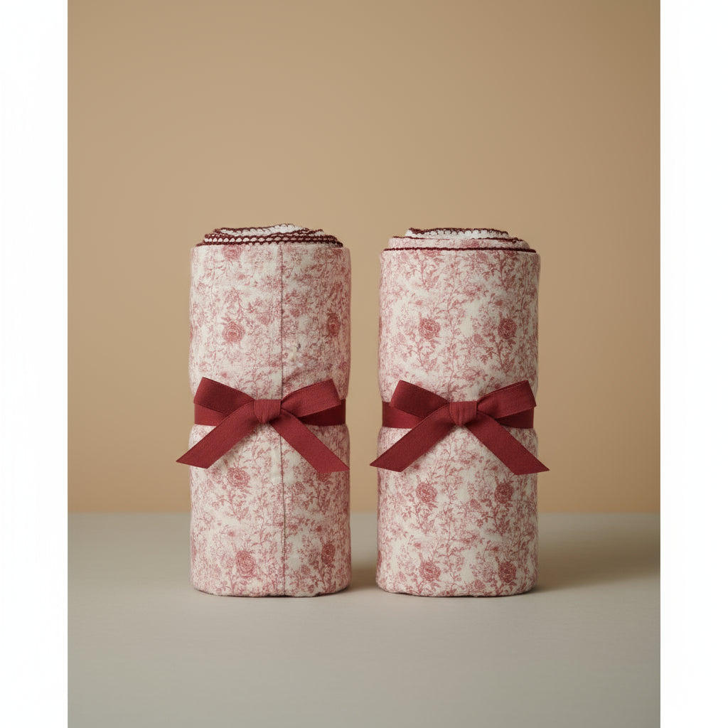 Double-Sided Organic Cotton Baby Swaddle Blanket– Rose Pink by Cherubin Chic