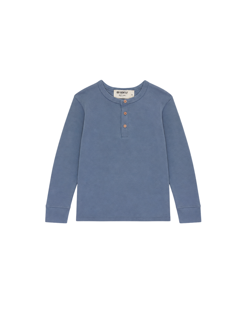 Long John Henley- French Blue by Go Gently Nation