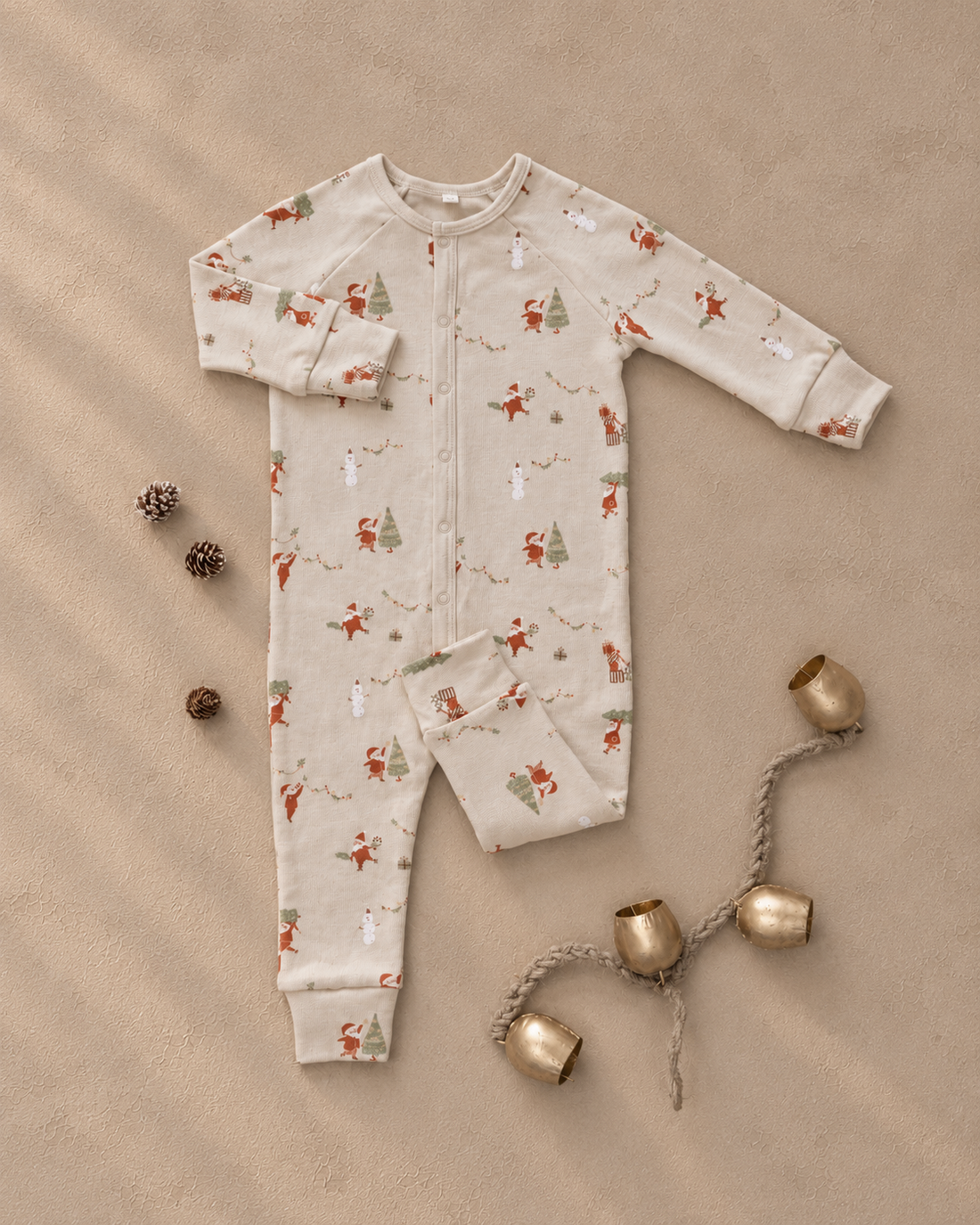 Organic Long John Pajamas || Gnome Village by Rylee + Cru