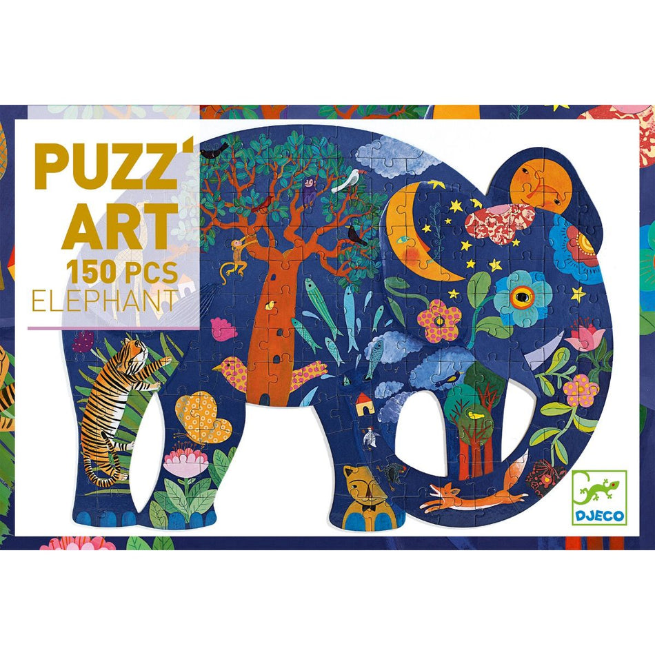 Elephant Puzz'art Shaped Jigsaw Puzzle by Djeco