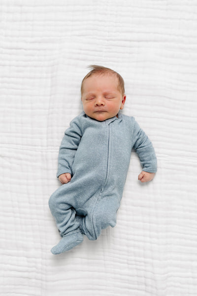 Miller Plush Knit Zipper Footie by Lou Lou + Company