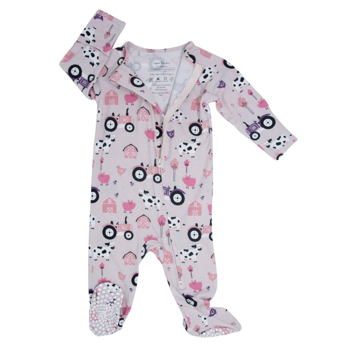 Bamboo Zipper Footie - Dolly by Sweet Bamboo