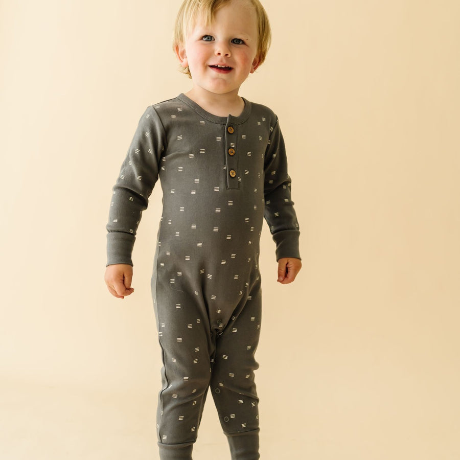 Organic Button Romper - Tribe by makemake